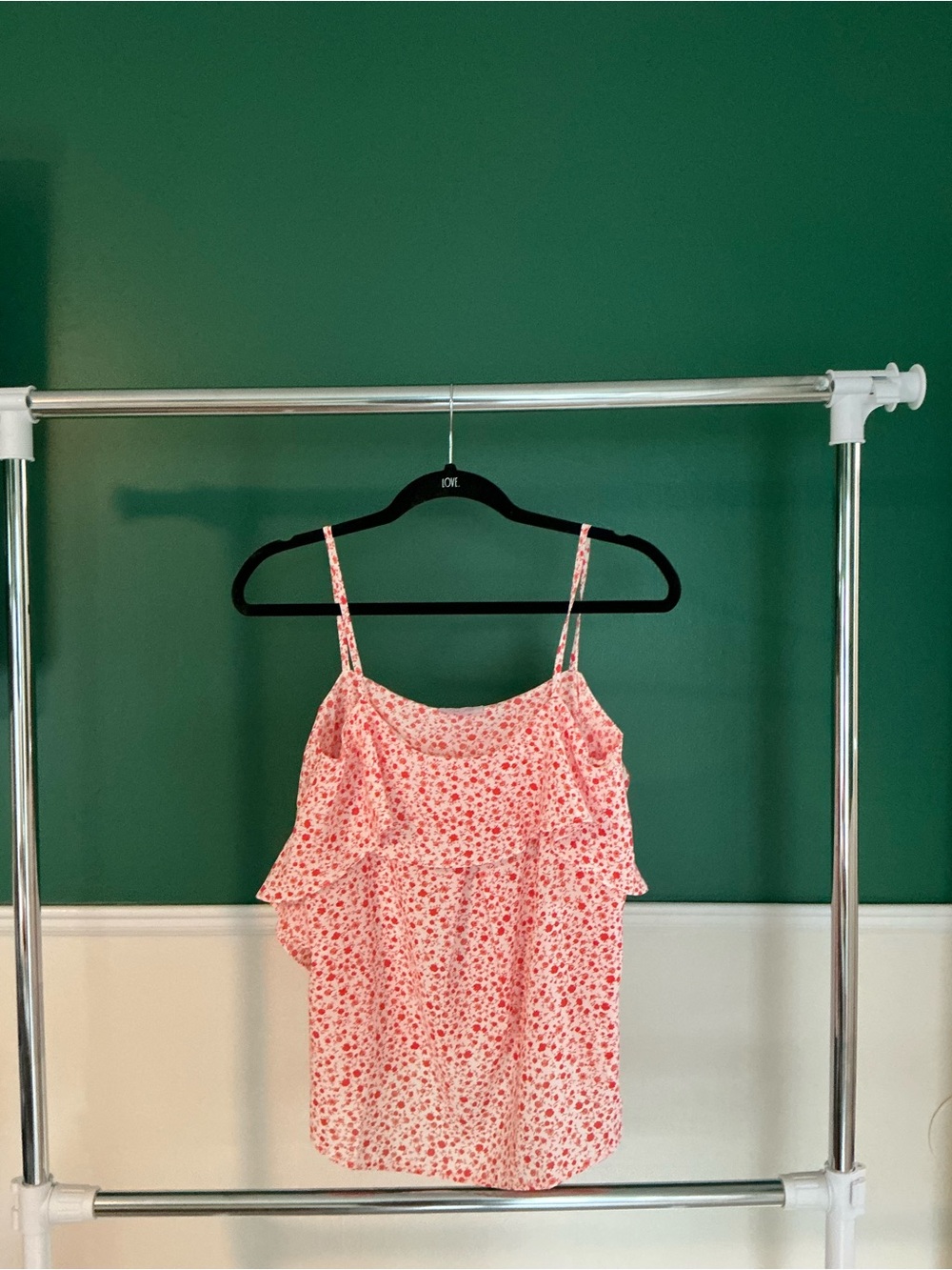 Pink Lily Pink Floral Ruffle Cami Top